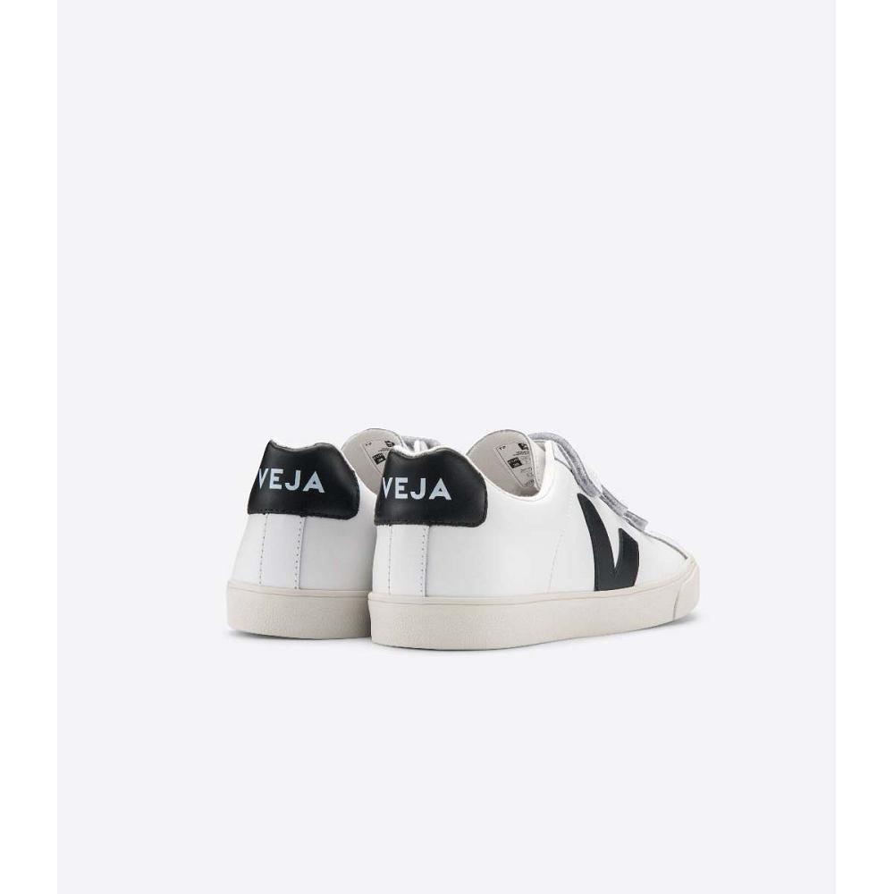 Veja 3-LOCK LEATHER Women's Sneakers White/Black | NZ 610QMA